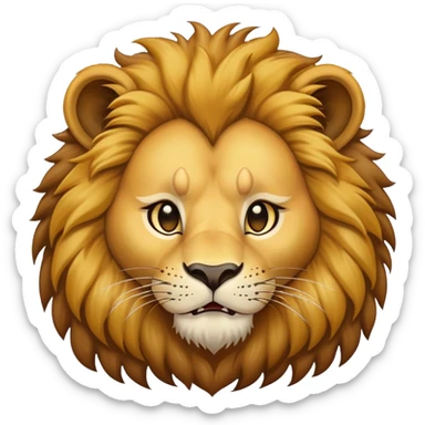 naughty lion looking sideways with mischievous expression sticker