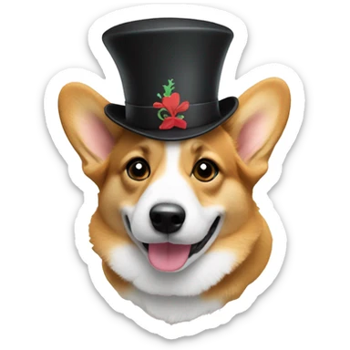 Welsh Corgi with a hat  sticker