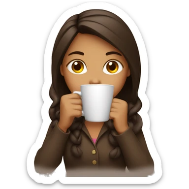 girl drinking coffee  sticker
