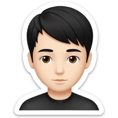 A beautiful boy salon Hairstylist in black hair sticker