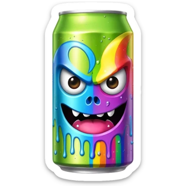 Rainbow Monster energy drink sticker