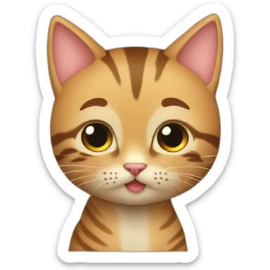Chat avec un chat d anniversaire  sticker