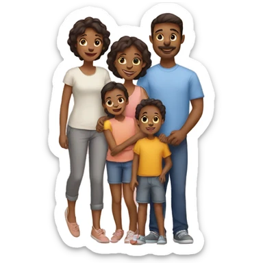 Family of 5 with three kids sticker