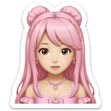 Light Pink Hime Gyaru Girl sticker