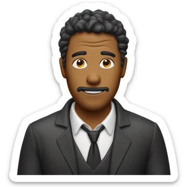 A man with glue on his face  sticker