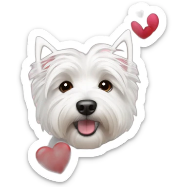 Westie with Valentine's Day sticker