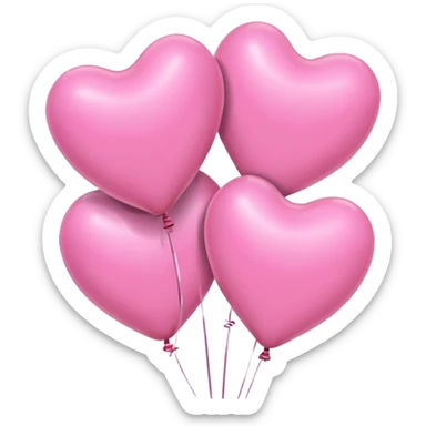 pink heart balloons sticker