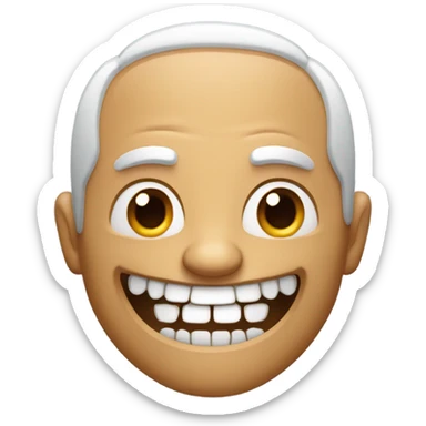 Man with a massive creepy grin, big sharp teeth sticker