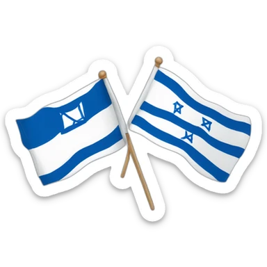 flag of israel and flag of England, waving together sticker
