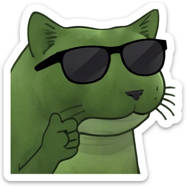Cat with sunglass sticker