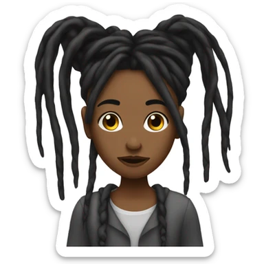 Black girl with long black dreads giving thumbs down sticker