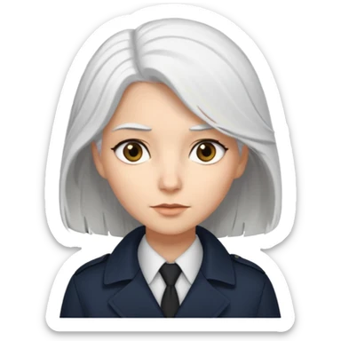 Generate 
1 detective she's white hair covered light eyes fair skin
1 detectective she's black NO HIJAB HAIR OUT BROWN skin  sticker