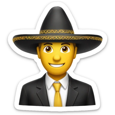 emoji sombrero monóculo formal fino sticker
