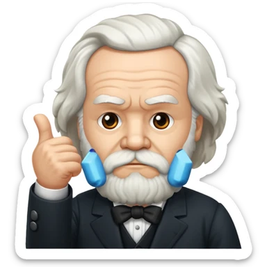 karl marx giving a thumbs down sticker