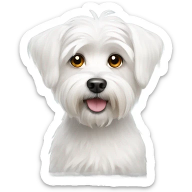 White Maltese terrier dog  sticker