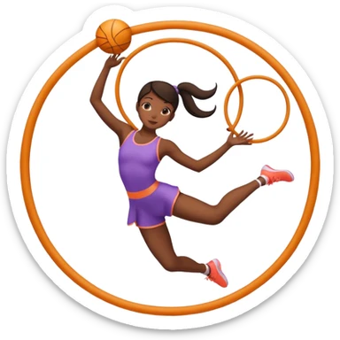 girl doing aerial hoops silhouette  sticker