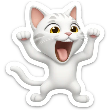 Cat flipping off someone  sticker