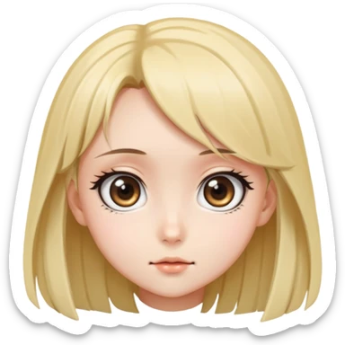 Anime girl's head sticker