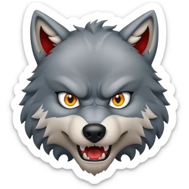 Tráeme una imagen de un lobo enojado estilo gamer sticker