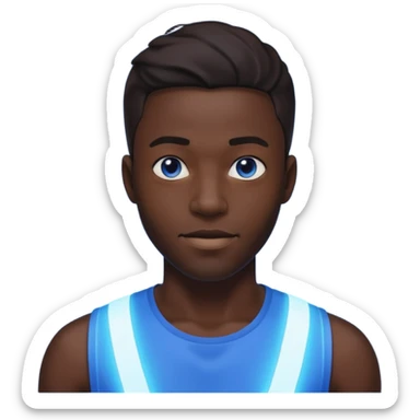 Black 24 year old with blue lighting running through him like a super ability sticker