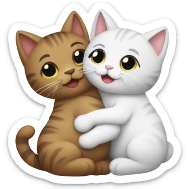 Two cats hugging  sticker