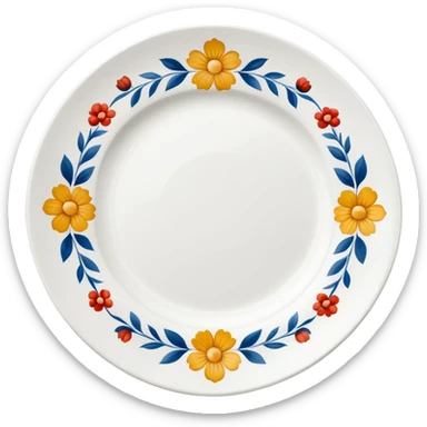 floral patterned porcelain plate sticker