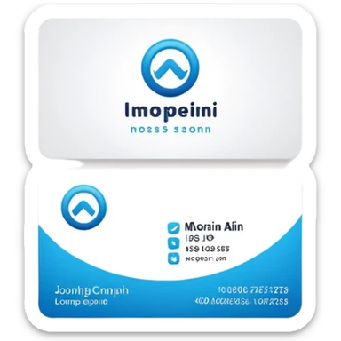 business card with a logo symbol sticker