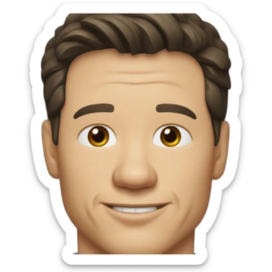 mark wahlberg cartoon wearing henley sticker