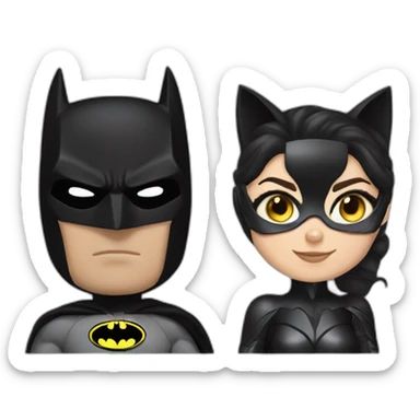 Batman and cat woman sticker