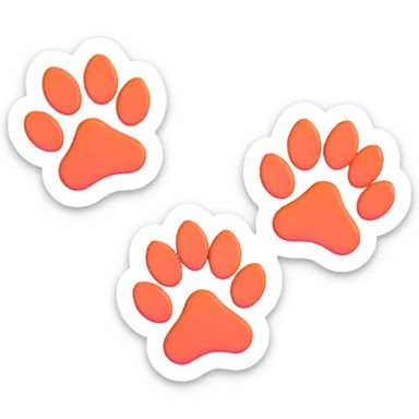 two puppy paws sticker