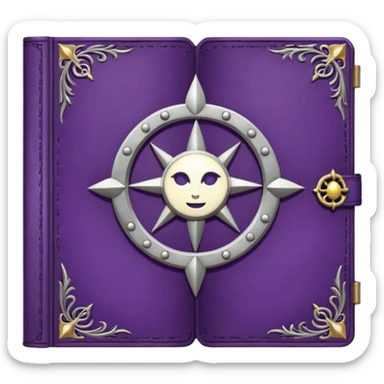 grimoire purple with a moon sticker