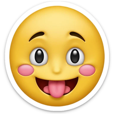 Fassa um emoji simples aquele da carinha amarelo dando língua e dando coloco de forma bem rebelde sticker