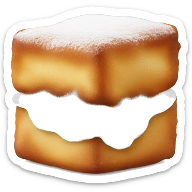 square beignets with little sugar sticker