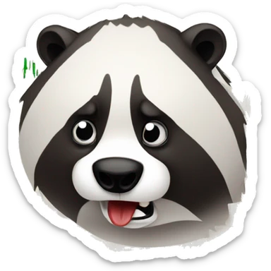 angry badger with stock market chart sticker