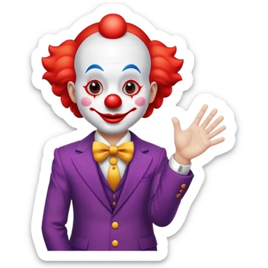 deal with it, clown, handshake sticker