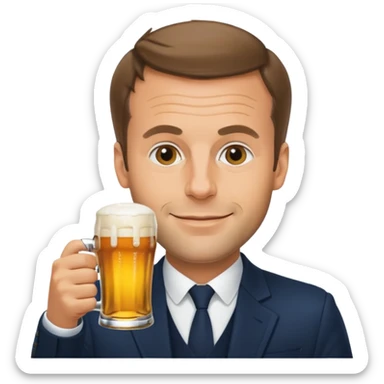 Macron qui boit de la bière  sticker