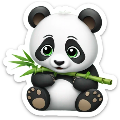Panda with bamboo sticker