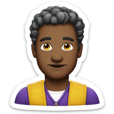 pierre précieuse violette avec des cristaux jaunes sticker