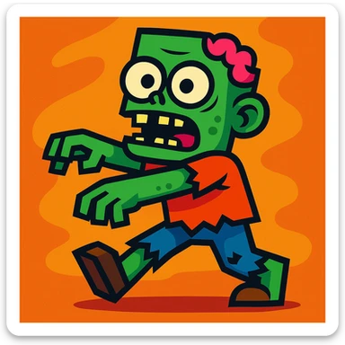 zombie, cartoon style sticker
