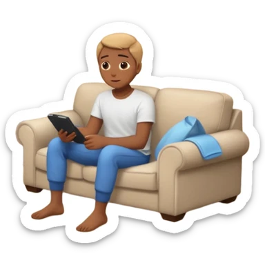 person watching a movie in their living room sticker