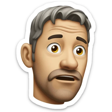 Photorealistic man scratches his head in confusion sticker