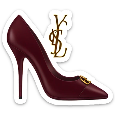 Maroon ysl heels stiletto kitten shoes sticker