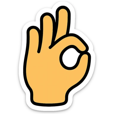 hand gesture, lineal color outlined icon style, clean and clear sticker