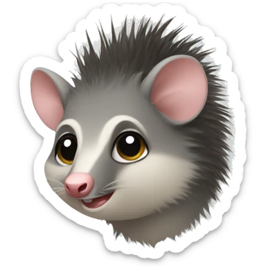 Possum with a mohawk sticker