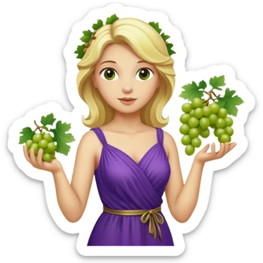 purple dress ancient greek blonde woman  with grape sticker