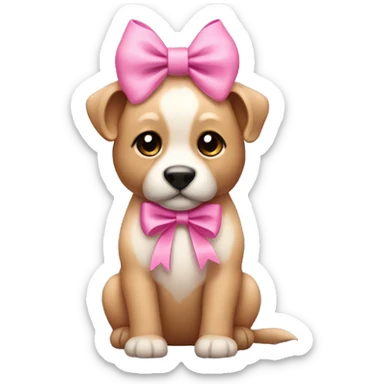 Animals pink bow sticker