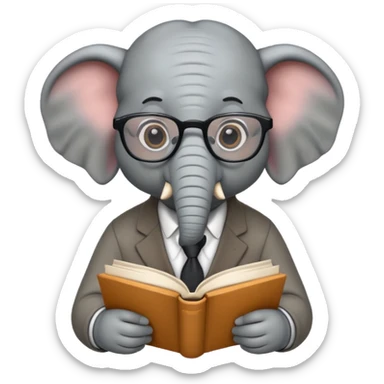 elefante estudioso sticker