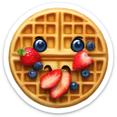 waffles with fruit on a plate sticker
