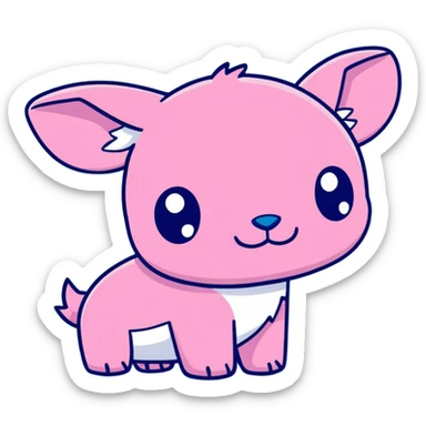 stitch with corners in pink sticker