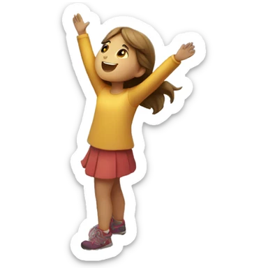 girl on a top of mountain and reaching star sticker